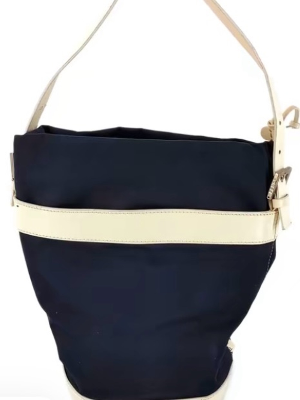 Fendi Navy and white  bucket Shoulder Tote